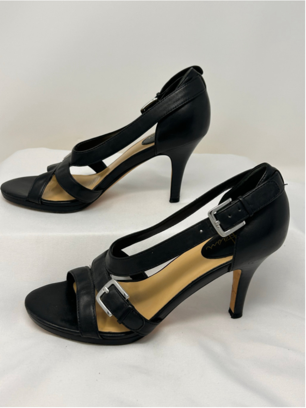 Cole Haan Black Leather Strappy Stiletto Heeled Sandals Size 5.5B